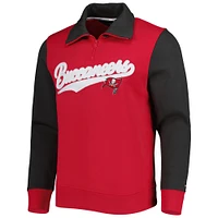 Men's Tommy Hilfiger Red/Pewter Tampa Bay Buccaneers Aiden Quarter-Zip Sweatshirt