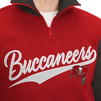 Men's Tommy Hilfiger Red/Pewter Tampa Bay Buccaneers Aiden Quarter-Zip Sweatshirt