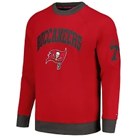 Men's Tommy Hilfiger Red Tampa Bay Buccaneers Reese Raglan Tri-Blend Pullover Sweatshirt