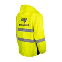 Men's Yellow Tampa Bay Buccaneers Hi-Vis Safety Waterproof Rainshell Full-Zip Hooded Jacket