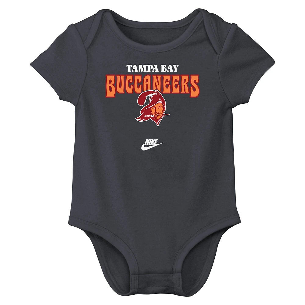 Newborn & Infant Nike  Tampa Bay Buccaneers Rewind Bodysuit Three-Pack