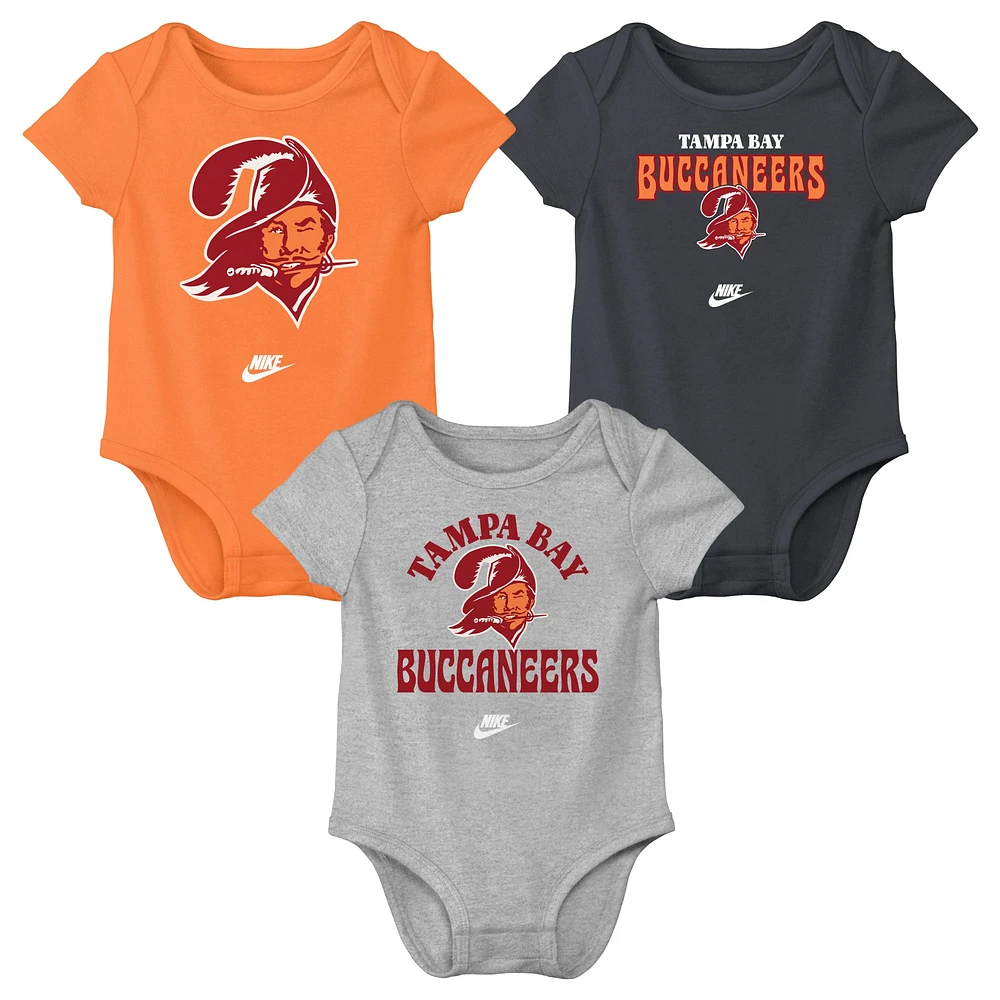 Newborn & Infant Nike Tampa Bay Buccaneers Rewind Bodysuit Three-Pack
