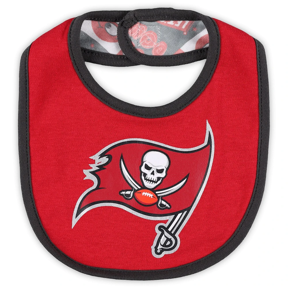Newborn & Infant Tampa Bay Buccaneers Dynamic Duo Bodysuit, Bib Knit Hat Set