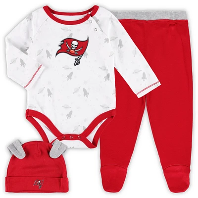 Nouveau-né et bébé blanc/rouge Tampa Bay Buccaneers Dream Team body pantalon chapeau ensemble