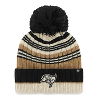 Women's '47 Natural Tampa Bay Buccaneers Barista Cuffed Knit Hat with Pom