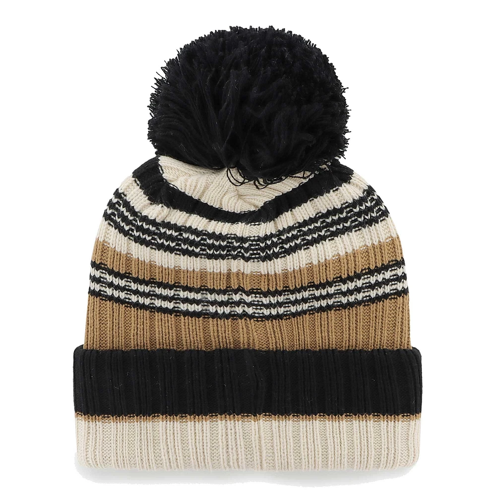 Women's '47 Natural Tampa Bay Buccaneers Barista Cuffed Knit Hat with Pom