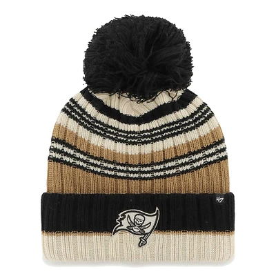 Bonnet en tricot à revers Barista '47 Natural Tampa Bay Buccaneers pour femmes avec pompon