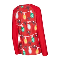 Ensemble t-shirt à manches longues et pantalon en tricot Garland Raglan de Tampa Bay Buccaneers pour femme Concepts Sport Red