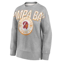 Women's Fanatics Heathered Gray Tampa Bay Buccaneers Jump Distribution - Pullover Sweatshirt