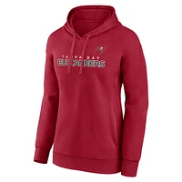 Women's Fanatics Red Tampa Bay Buccaneers Iconic Cotton Fleece Checklist Pullover Hoodie