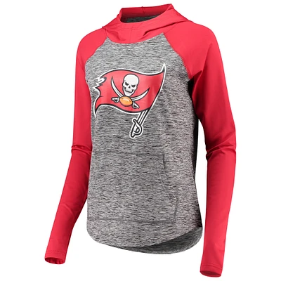 Sweat à capuche pour femme G-III 4Her by Carl Banks Heathered Grey/Red Tampa Bay Buccaneers Championship Ring