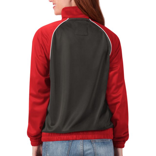 G-III 4Her par Carl Banks pour femmes Backfield Raglan Tampa Bay Buccaneers rouge - Veste de survêtement entièrement zippée