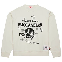 Women's Mitchell & Ness  Cream Tampa Bay Buccaneers Throwback Logo 3.0 Pullover Sweatshirt