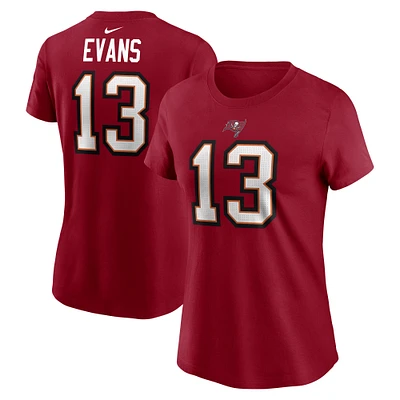 T-shirt Nike Mike Evans rouge pour femme avec nom et numéro de joueur des Tampa Bay Buccaneers
