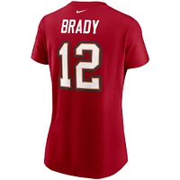 Women's Nike Tom Brady Red Tampa Bay Buccaneers Name & Number - T-Shirt