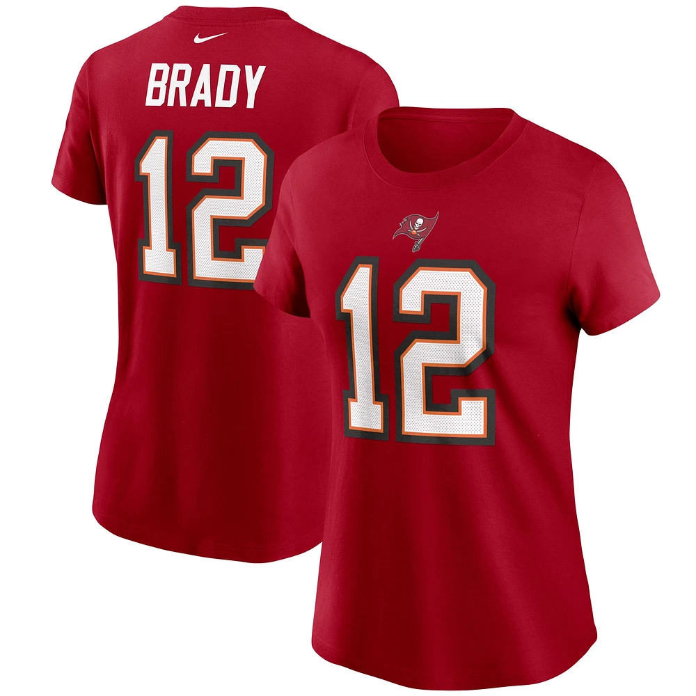Women's Nike Tom Brady Red Tampa Bay Buccaneers Name & Number - T-Shirt