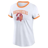 Women's Nike White Tampa Bay Buccaneers Rewind Ringer T-Shirt