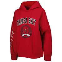 Women's Tommy Hilfiger Red Tampa Bay Buccaneers Becca Drop Shoulder Pullover Hoodie