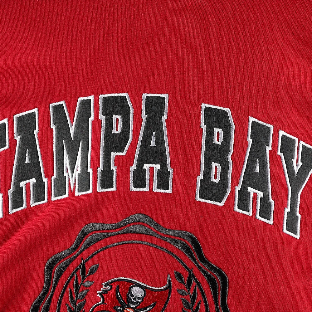 Women's Tommy Hilfiger Red Tampa Bay Buccaneers Becca Drop Shoulder Pullover Hoodie