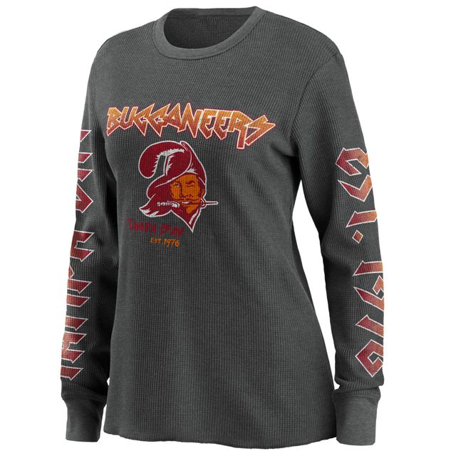 Women's WEAR by Erin Andrews Gris Tampa Bay Buccaneers - Haut thermique à manches longues
