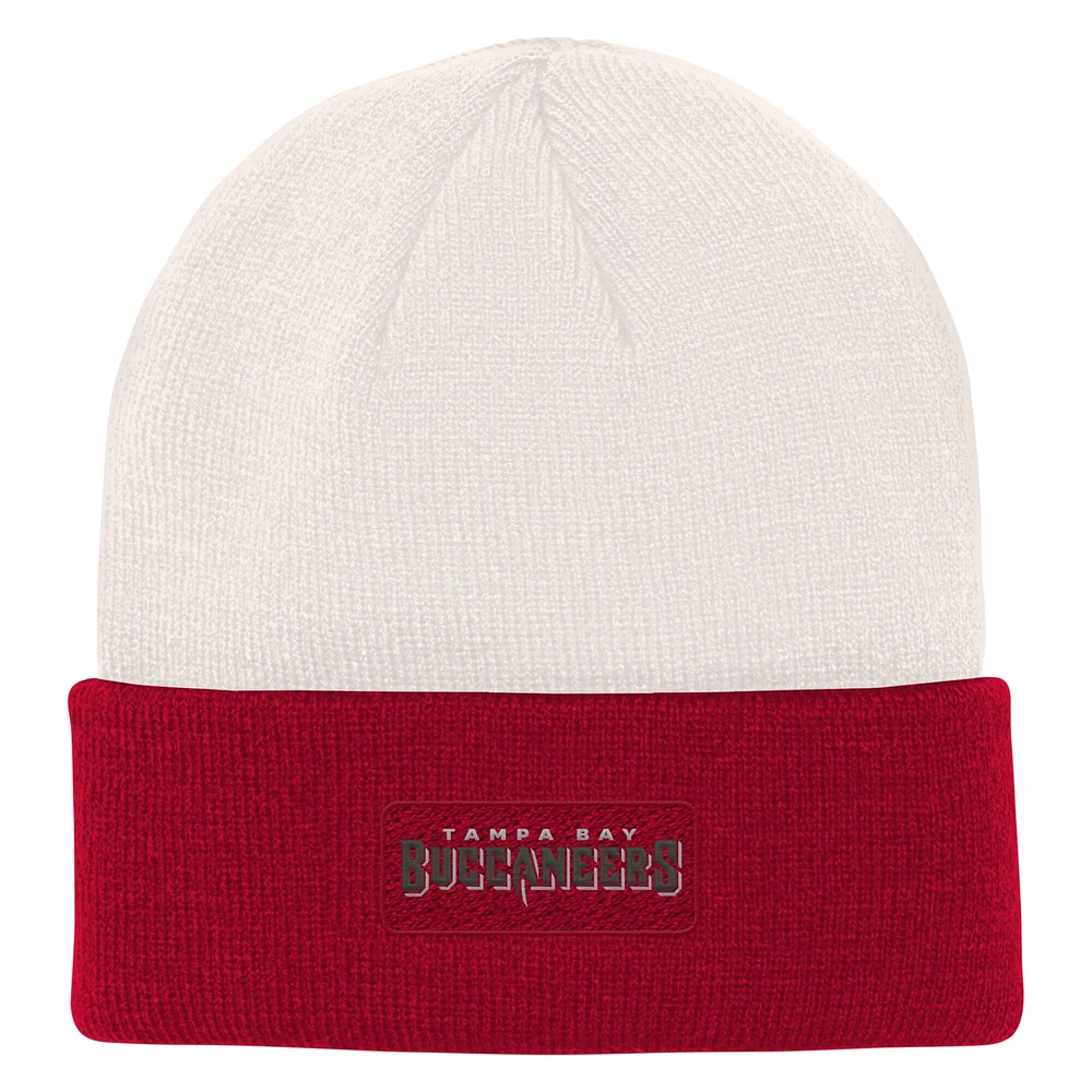Youth Cream/Red Tampa Bay Buccaneers Bone Cuffed Knit Hat