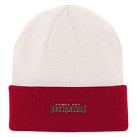 Youth Cream/Red Tampa Bay Buccaneers Bone Cuffed Knit Hat
