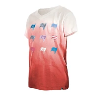 Youth New Era Red Tampa Bay Buccaneers Multi Logo Ombre V-Neck T-Shirt