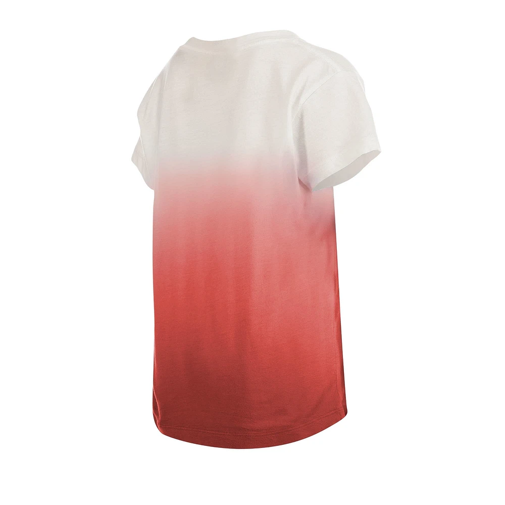 Youth New Era Red Tampa Bay Buccaneers Multi Logo Ombre V-Neck T-Shirt