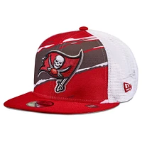 Youth New Era Red Tampa Bay Buccaneers Tear 9FIFTY Trucker Snapback Hat