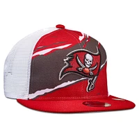 Youth New Era Red Tampa Bay Buccaneers Tear 9FIFTY Trucker Snapback Hat