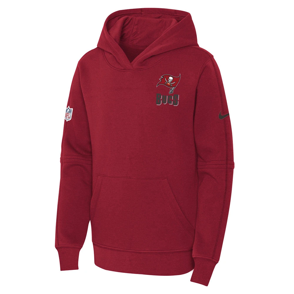 Youth Nike Red Tampa Bay Buccaneers Club Fleece Pullover Hoodie
