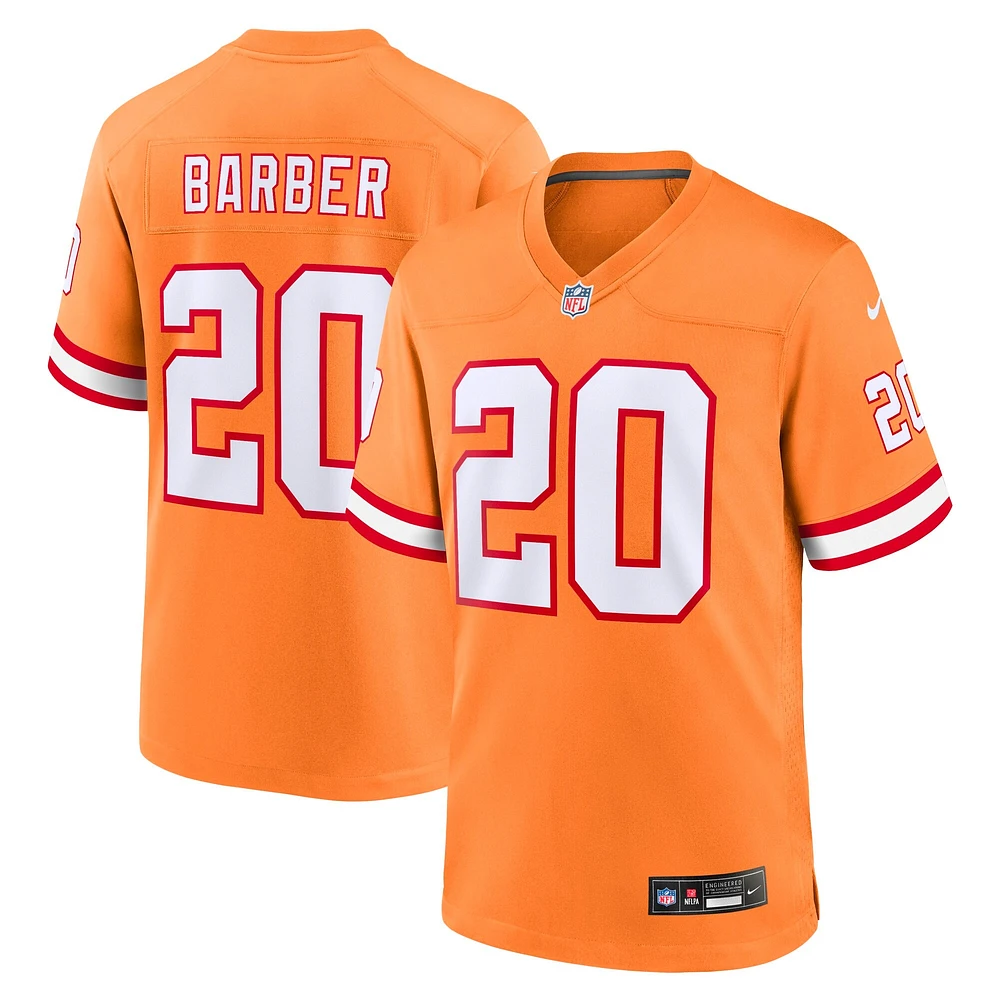 Maillot de match joueur retraité Nike Ronde Barber Orange Tampa Bay Buccaneers pour jeune