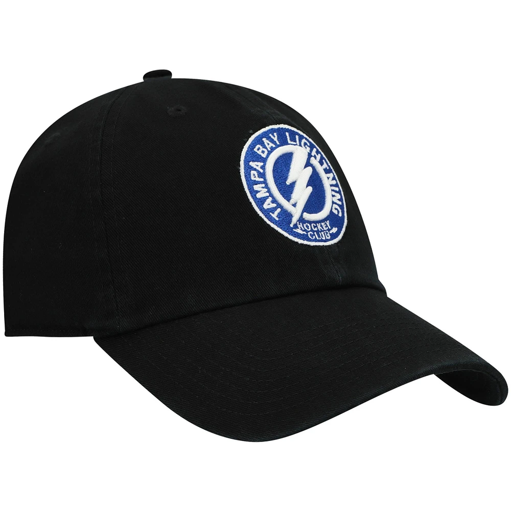 Men's '47 Black Tampa Bay Lightning Team Clean Up Adjustable Hat