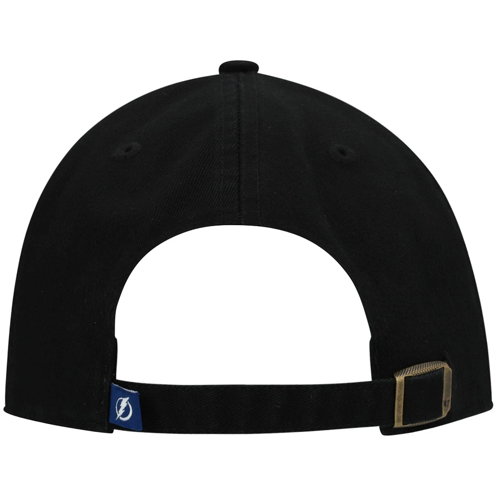 Men's '47 Black Tampa Bay Lightning Team Clean Up Adjustable Hat