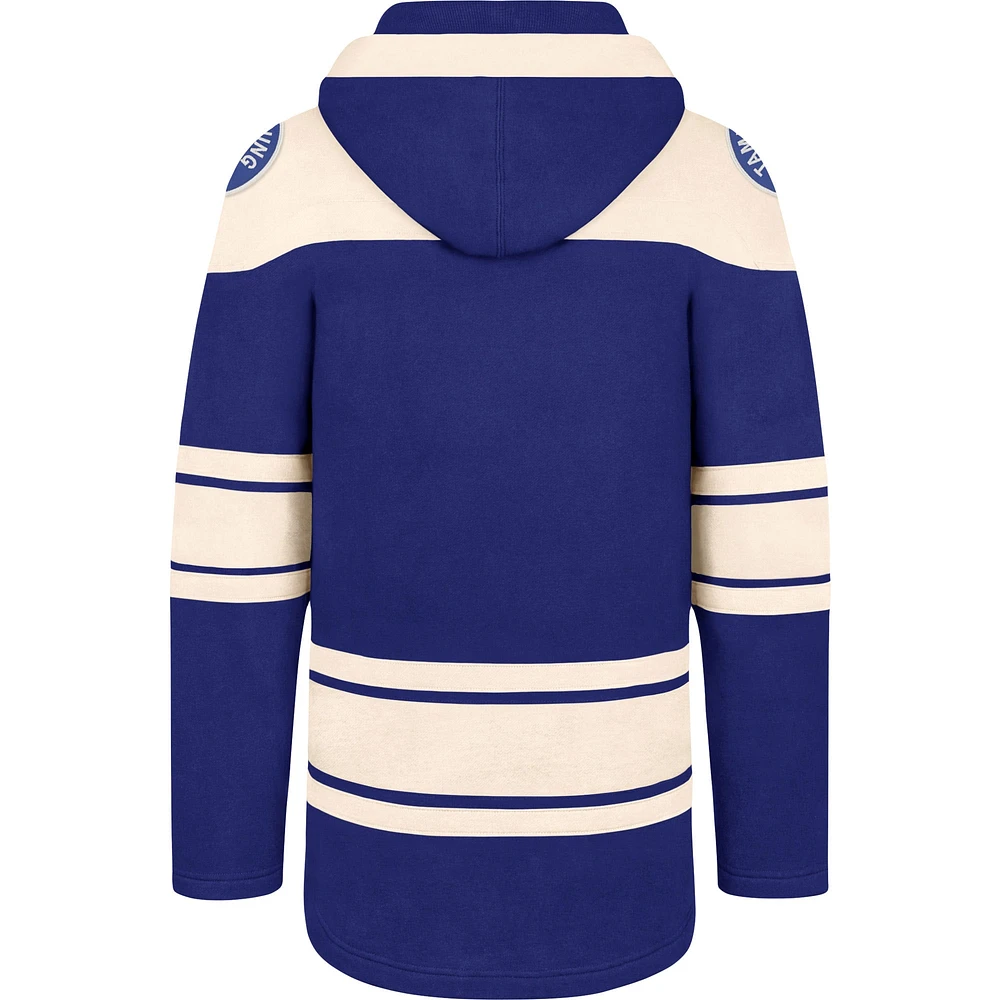 Men's '47 Blue Tampa Bay Lightning Superior Lacer Pullover Hoodie