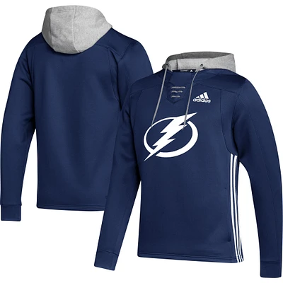 Sweat à capuche adidas Tampa Bay Lightning Skate Lace Primeblue Team pour hommes, bleu