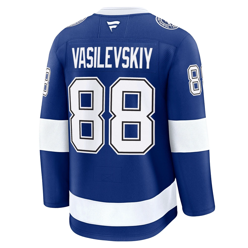 Men's Fanatics Andrei Vasilevskiy Blue Tampa Bay Lightning Home Premium Jersey
