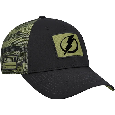 Men's Fanatics  Black Tampa Bay Lightning Authentic Pro Military Appreciation Adjustable Hat