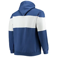 Men's Fanatics Blue/White Tampa Bay Lightning Big & Tall Colorblock Fleece Hoodie