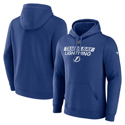 Sweat à capuche en polaire Authentic Pro Core Primary bleu Tampa Bay Lightning Fanatics pour homme