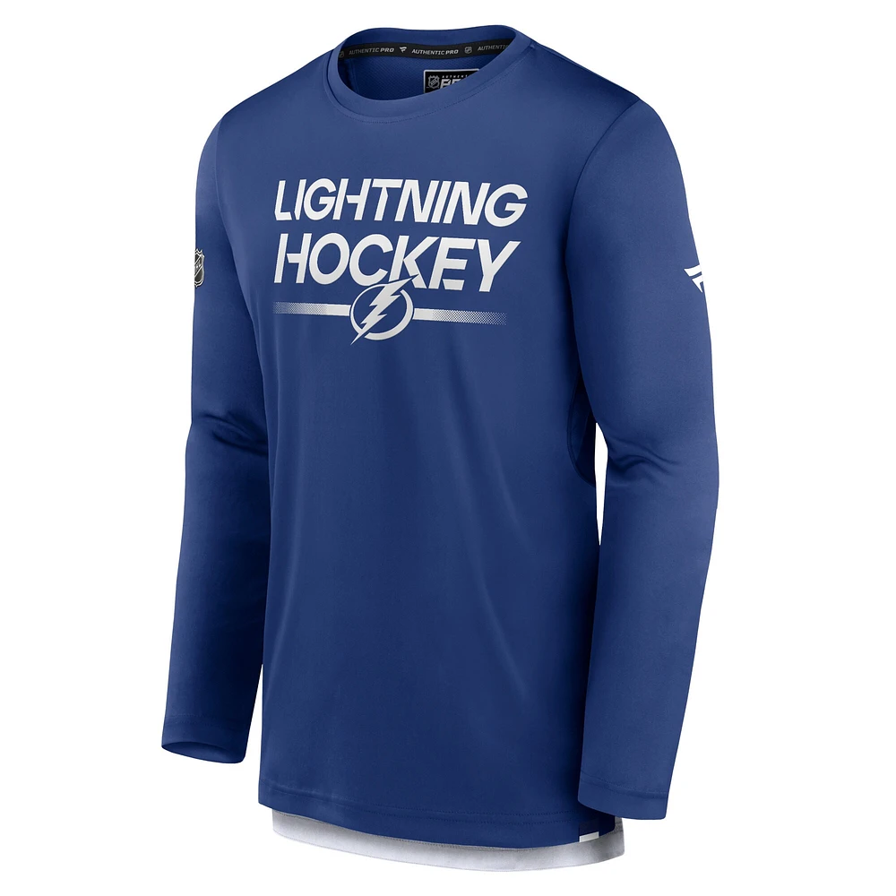 Men's Fanatics  Blue Tampa Bay Lightning Authentic Pro Long Sleeve T-Shirt