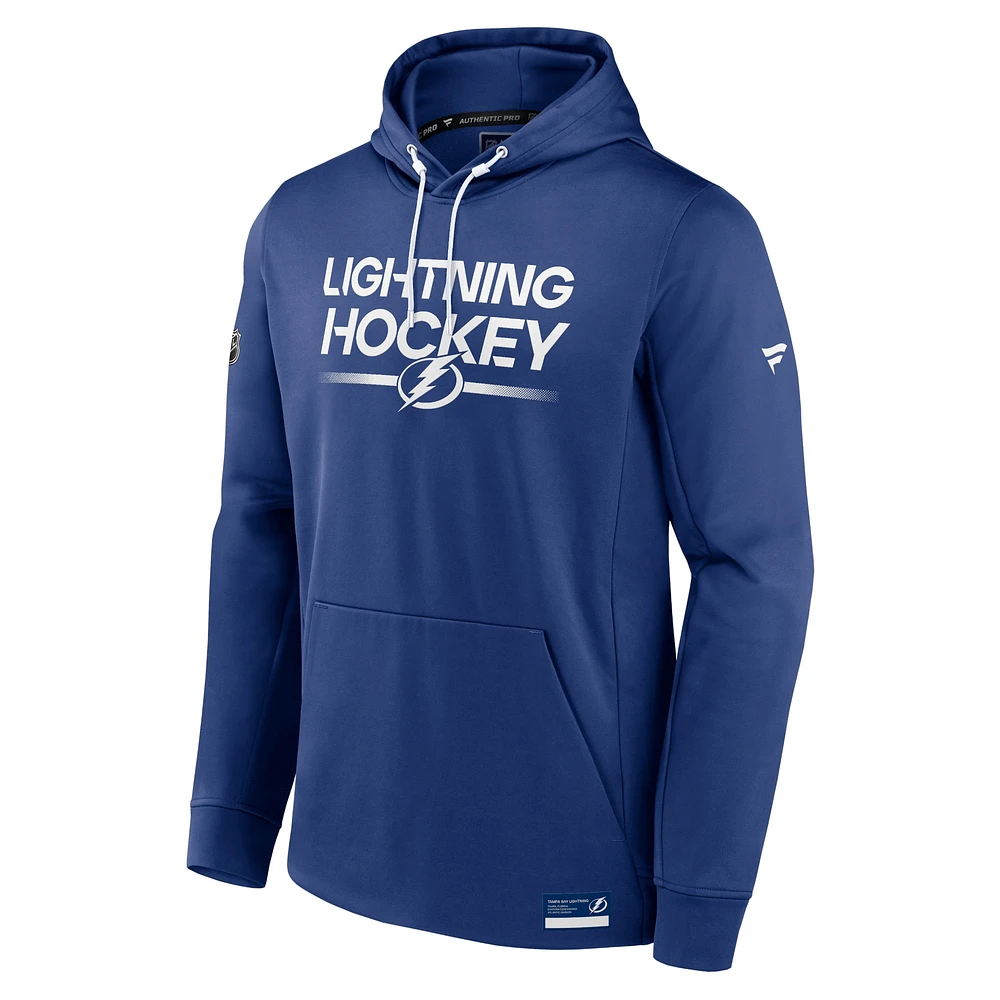 Men's Fanatics  Blue Tampa Bay Lightning Authentic Pro Pullover Hoodie
