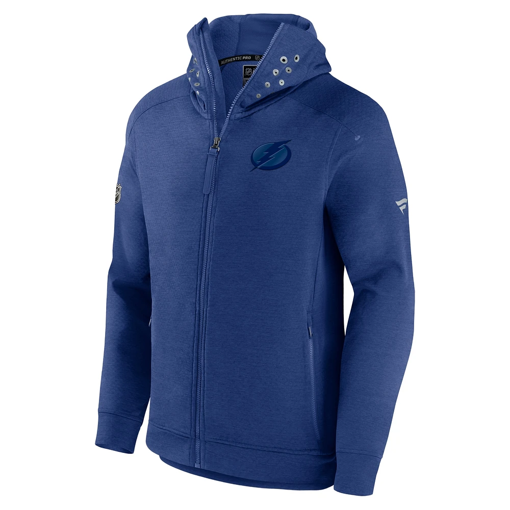 Men's Fanatics Blue Tampa Bay Lightning Authentic Pro Road Tech Lightweight Full-Zip Hoodie Jacket