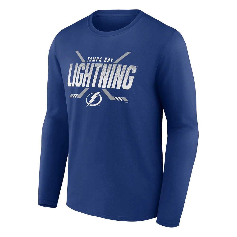 Men's Fanatics Blue Tampa Bay Lightning Covert Long Sleeve T-Shirt