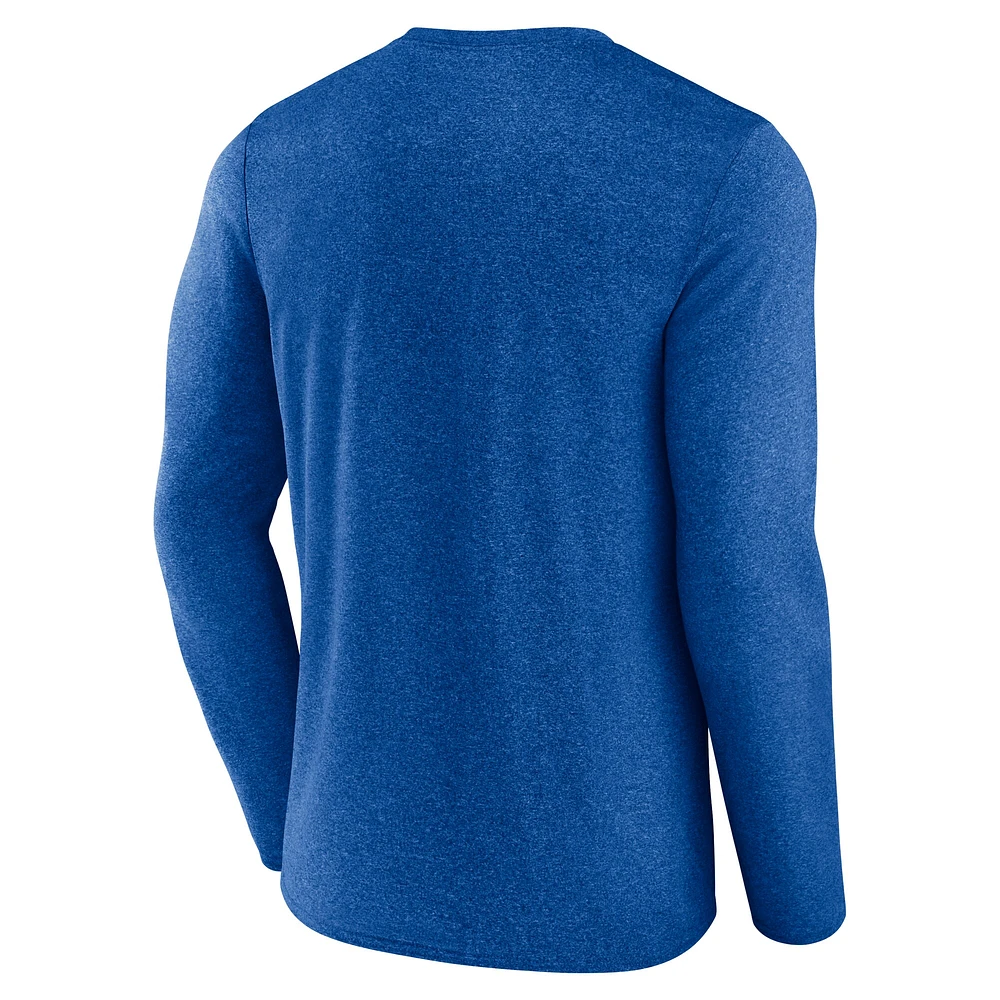 Men's Fanatics Heather Blue Tampa Bay Lightning Transition Long Sleeve T-Shirt