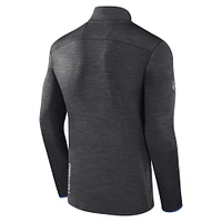 Men's Fanatics  Heather Charcoal Tampa Bay Lightning Authentic Pro Quarter-Zip Pullover Top