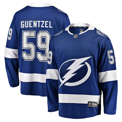 Fanatics pour hommes Jake Guentzel bleu Tampa Bay Lightning Home Premier Breakaway Player - Maillot