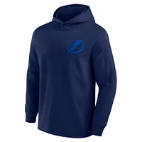 Men's Fanatics Navy Tampa Bay Lightning Elements Lightweight Tri-Blend Fleece Hoodie