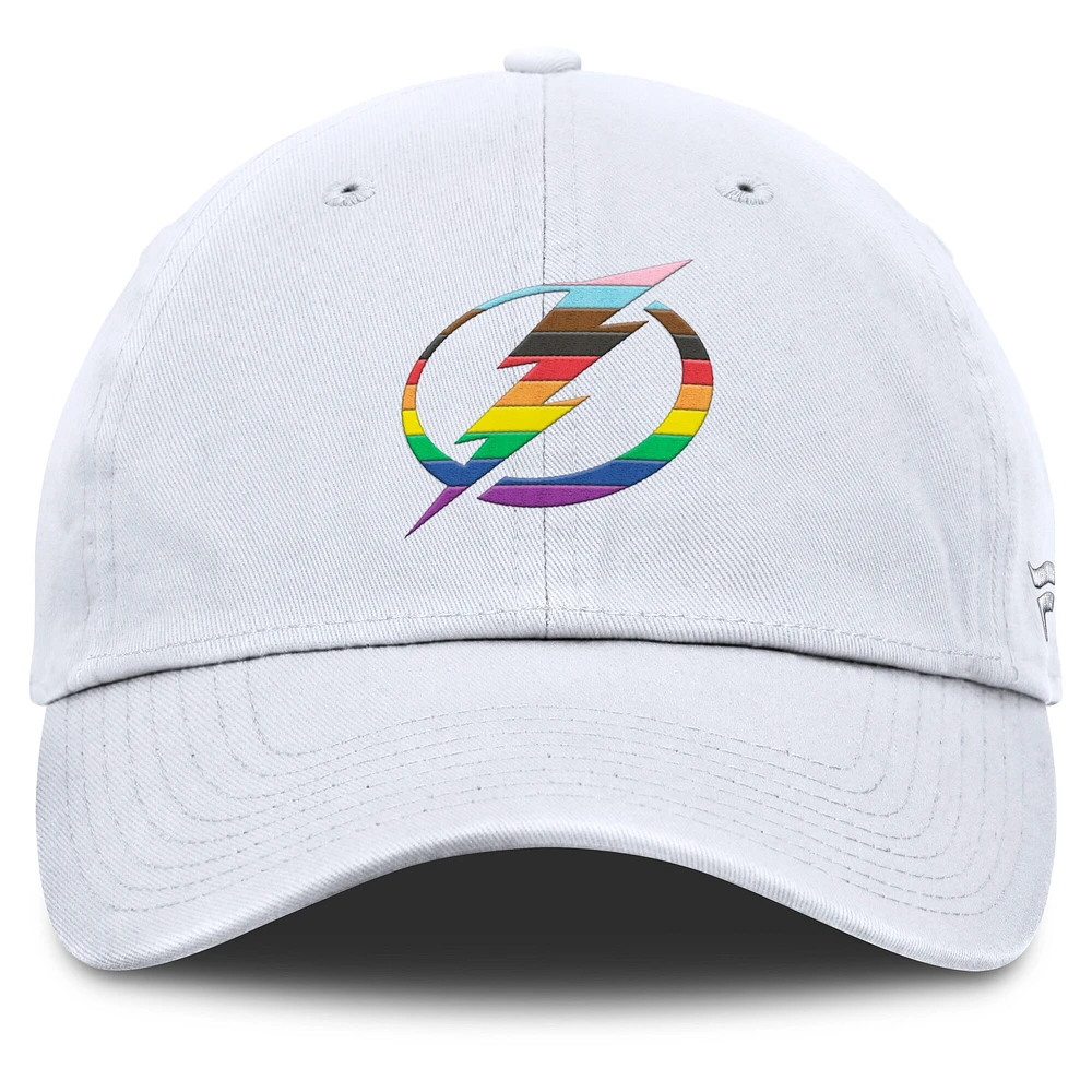 Men's Fanatics White Tampa Bay Lightning PRIDE Adjustable Hat