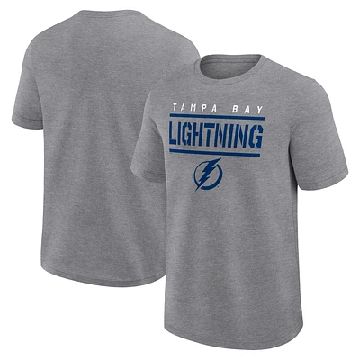 T-shirt gris chiné pour homme, modèle haut de gamme du Lightning Tampa Bay